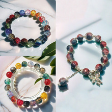 冰裂纹双色碎花珠琉璃手链女高级感小礼品绕指柔串珠学生盘玩手串