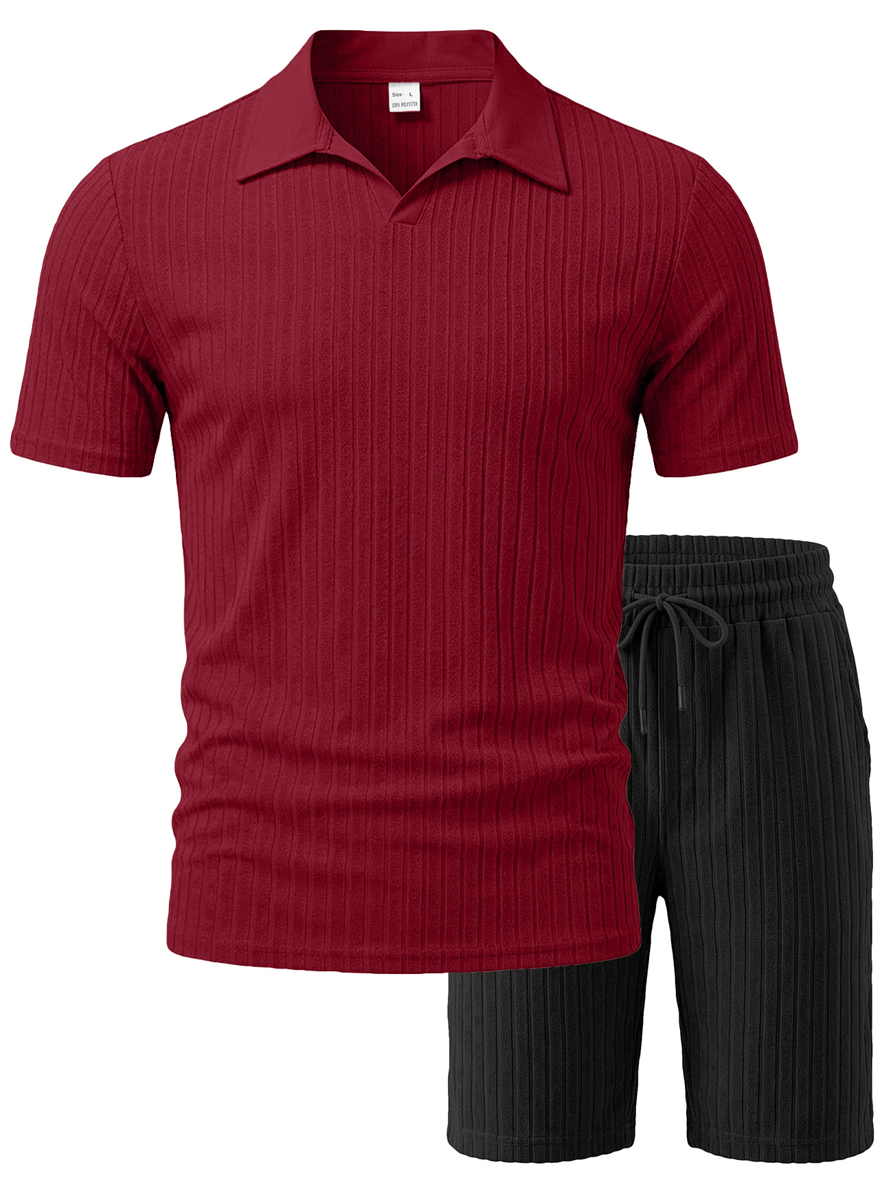 Nuevo transfronterizo de Europa y Estados Unidos para hombres verano nuevo tipo de piel transpirable tela jacquard rectas con solapa juego deportivo casual