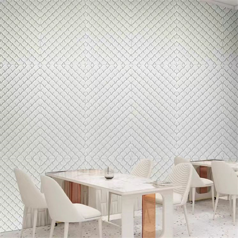 Escala de pescado de pu Teja de pu Teja antigua Casa de té Fondo de TV Pared de fondo Piedra cultural ligera Escala de dragón Placa Escala de pescado