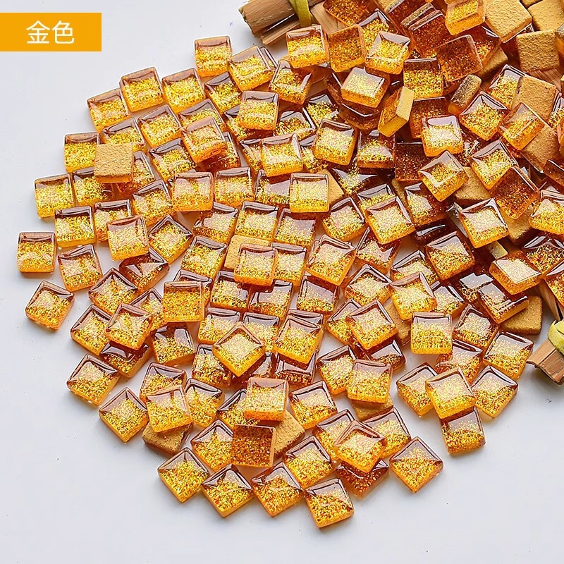 1cmキラキラガラスモザイクDIY子供手作り材料小粒水晶自己貼り付け|undefined