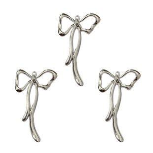 DIY zinc alloy jewelry accessories bow pendant simple wind necklace earrings tassel key chain pendant