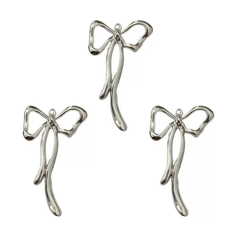 DIY 锌合金饰品配件 蝴蝶结 挂件 简约风 项链耳环流苏钥匙扣吊坠