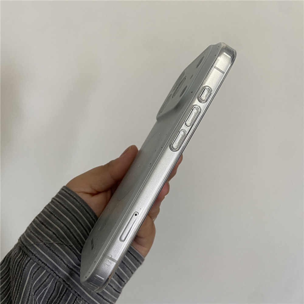 Custodia magnetica blu latte con inchiostro splash adatta per iPhone 17 16 Simple 15 Pro, stile coreano 14/13/12_voghion.com