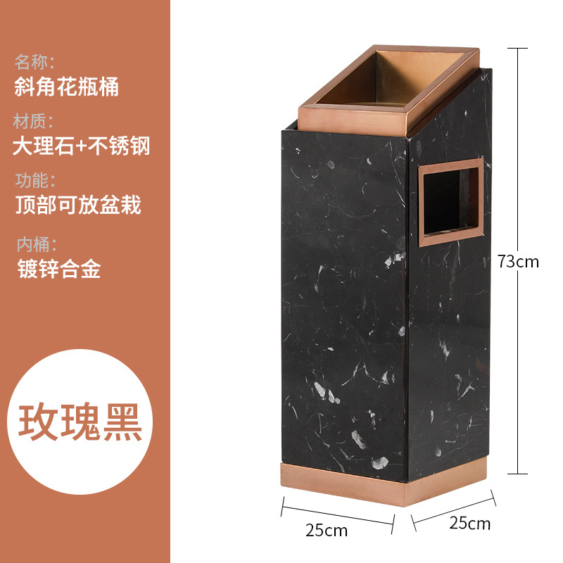 Vestíbulo del hotel comercial basura con cenicero de acero inoxidable mármol centro comercial ascensor vertical al aire libre cubo humo