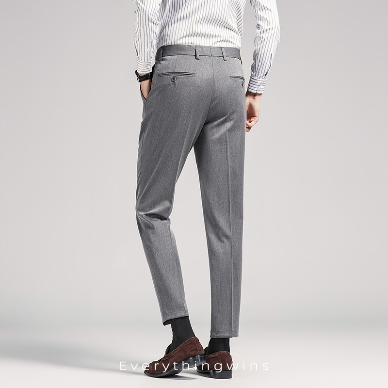 Pantalones de traje de los hombres de traje recto sin planchar pantalones de traje de los hombres image 6