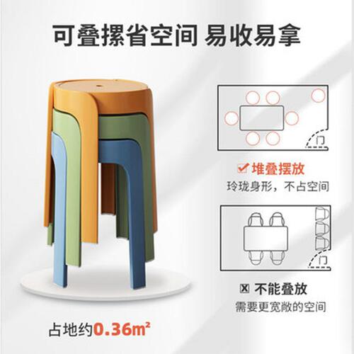 Household stool thickened plastic stackable dining table bench windmill stool high round stool plastic stool simple chair