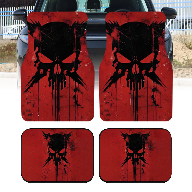 Cross-border Amazon American-style trendy car floor mats four-piece set, water-absorbent, wear-resistant, dirt-resistant car decorative floor mats, drop-shipping available