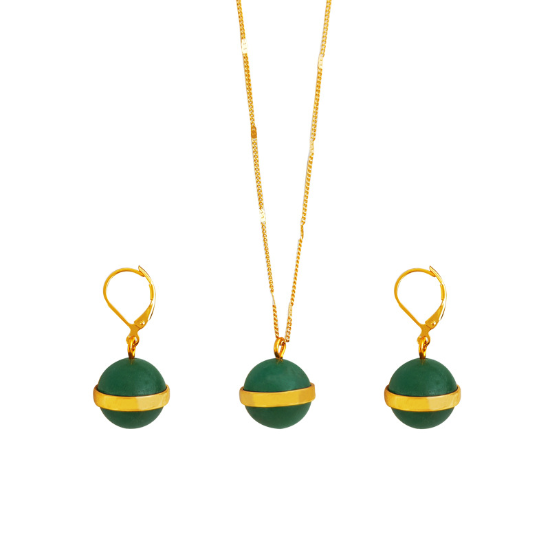 Retro Round Copper Womenu0027S Earrings Necklace