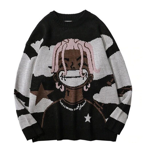 European and American autumn and winter trendy brand graffiti print streetwear casual sweatshirts and knits for men and women