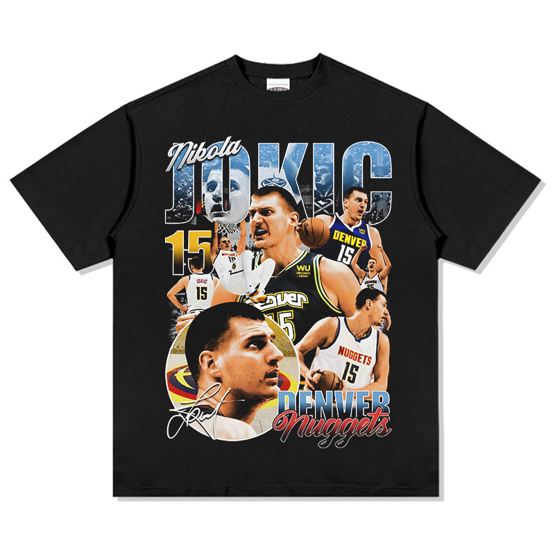 Yorkichi American Star camiseta callejera hip-hop marca de tendencia impresión retro hacer viejo lavado pesado suelto mangas cortas