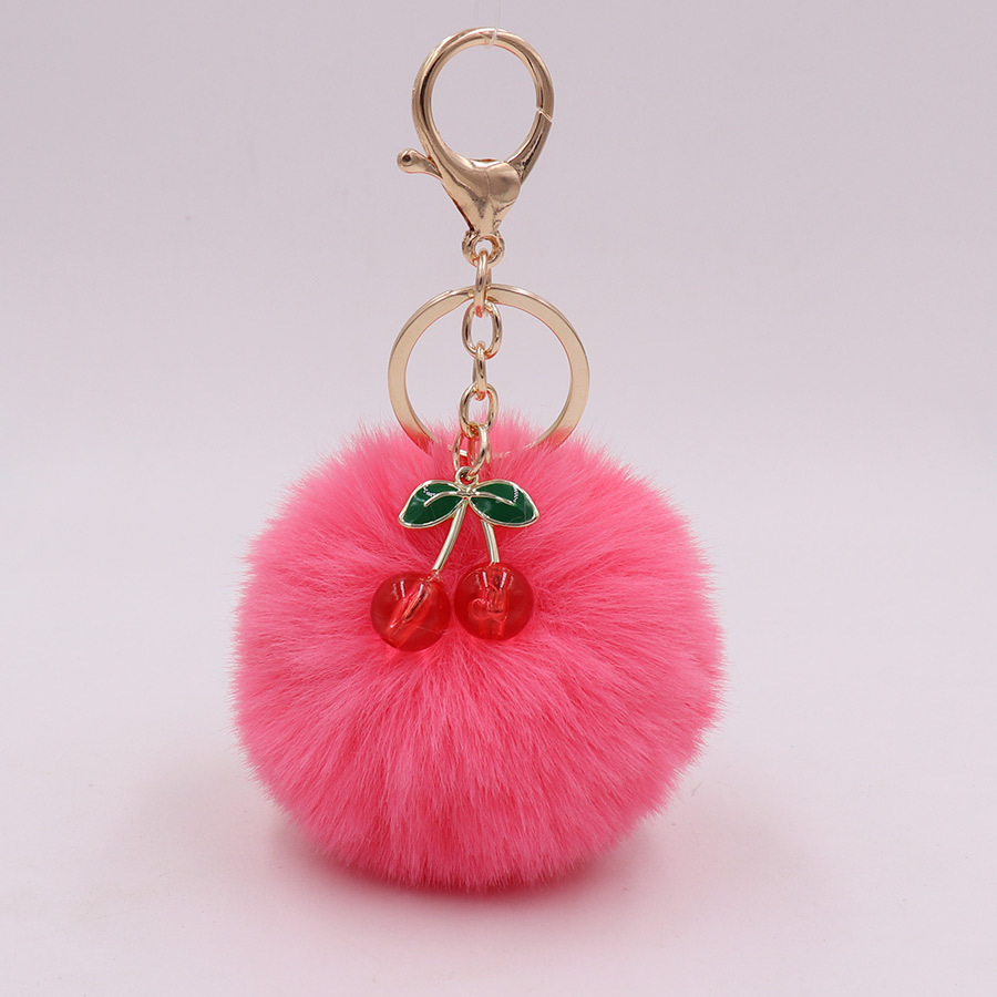 Lindo llavero de peluche de cereza aleación bolsa de bola de piel de cereza colgante bolsa de Ropa Accesorios de llavero