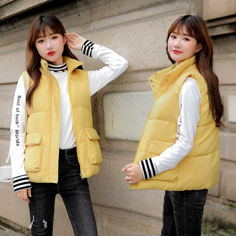 Большой Карманный хлопковый жилет женский осенне-зимний Новый короткий корейский вариант свободного жилета жилет одежда пальто от имени внешней торговли оптом