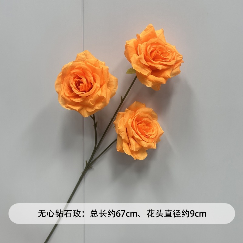 创垚婚庆仿真假花桔色绢花婚礼橘色系花材背景墙插花路引装饰花艺|undefined