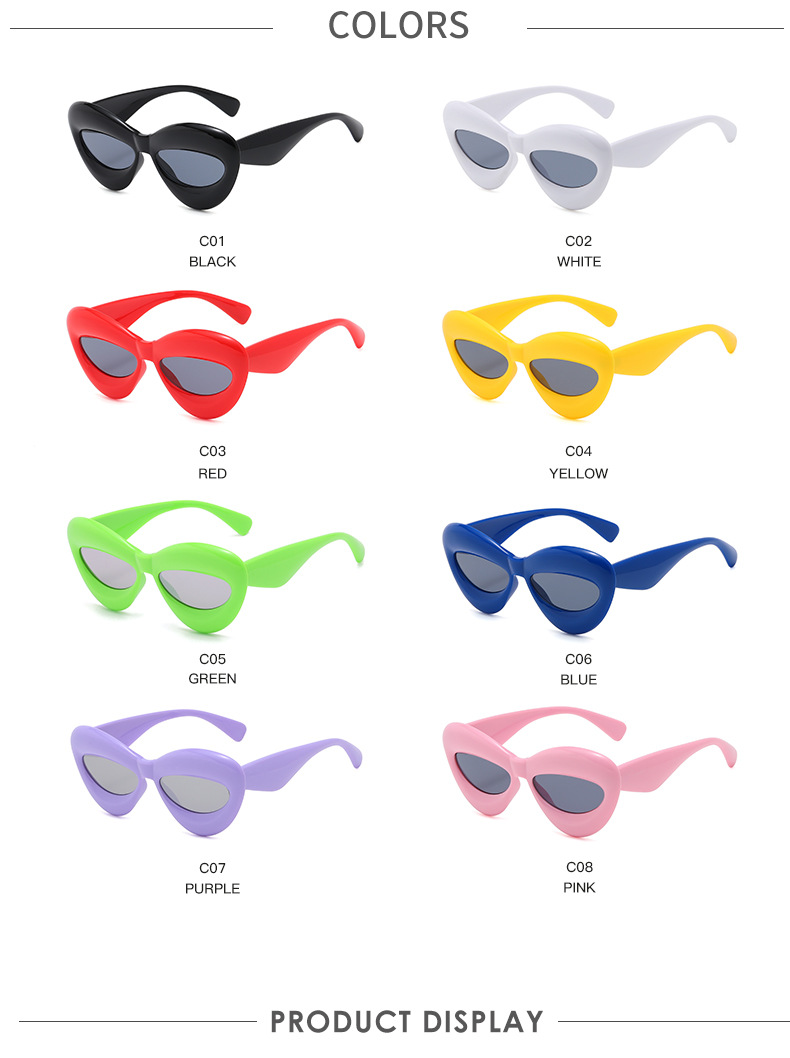 Lips Pattern Unisex Gender Vintage Style Lips Ac UV400 Protection Special-Shaped Mirror Full Frame Women's Sunglasses