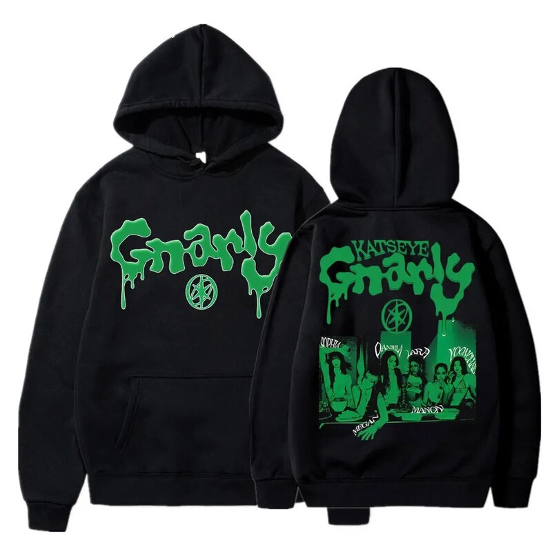 Kpop 2025 Katseye Grunge Tour Hoodie Fashionable Retro Hip-Hop Unisex Sweatshirt Wool Warm