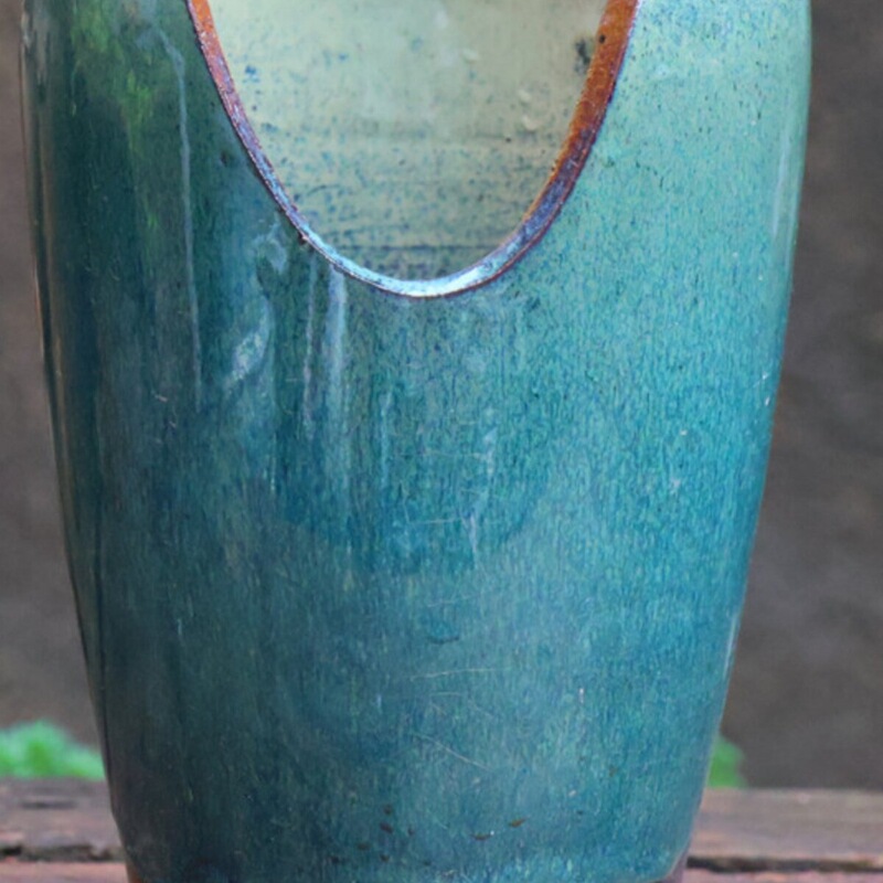 Yixing Vintage Handmade Green Plant Succulent Flower Pot Ceramic Coarse Pottery Pot Master-Style Old Stump Pottery Pot Cut-Edge Pot Orchid Green Color Yixing Vintage Handmade Green Plant Succulent Flower Pot Ceramic Coarse Pottery Pot Master-Style Old Stump Pottery Pot Cut-Edge Pot Orchid Green Color