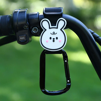 Hanging Buckle Storage Artifact, Other Electric Vehicle Accessories - black-woven-strap-square-buckle-simple-rabbit-short-style