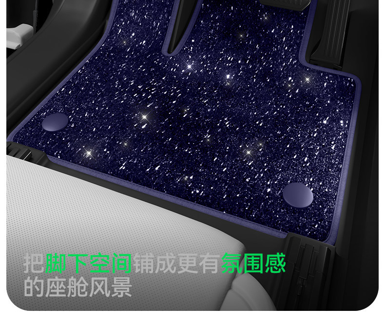 Suitable for the New Zeekr 009 Floor Mats, Starry Sky Carpet Surface, 26 Types of Car Interior Modification Accessories, Trunk Mat
