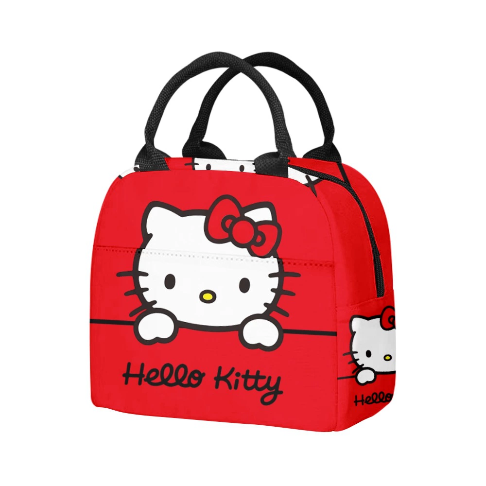 Hello Kitty, ручной мультяшный милый термос, сумка-ланч для учеников начальной школы, сумка для еды