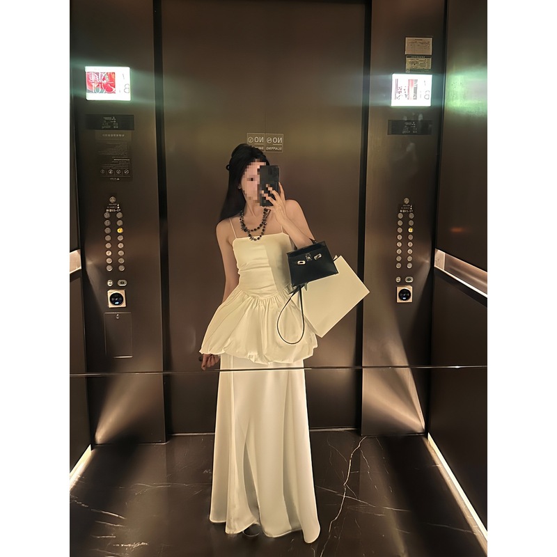 区区欧阳抹胸花苞吊带鱼尾半身裙套装女夏季新款设计感小众两件套|undefined