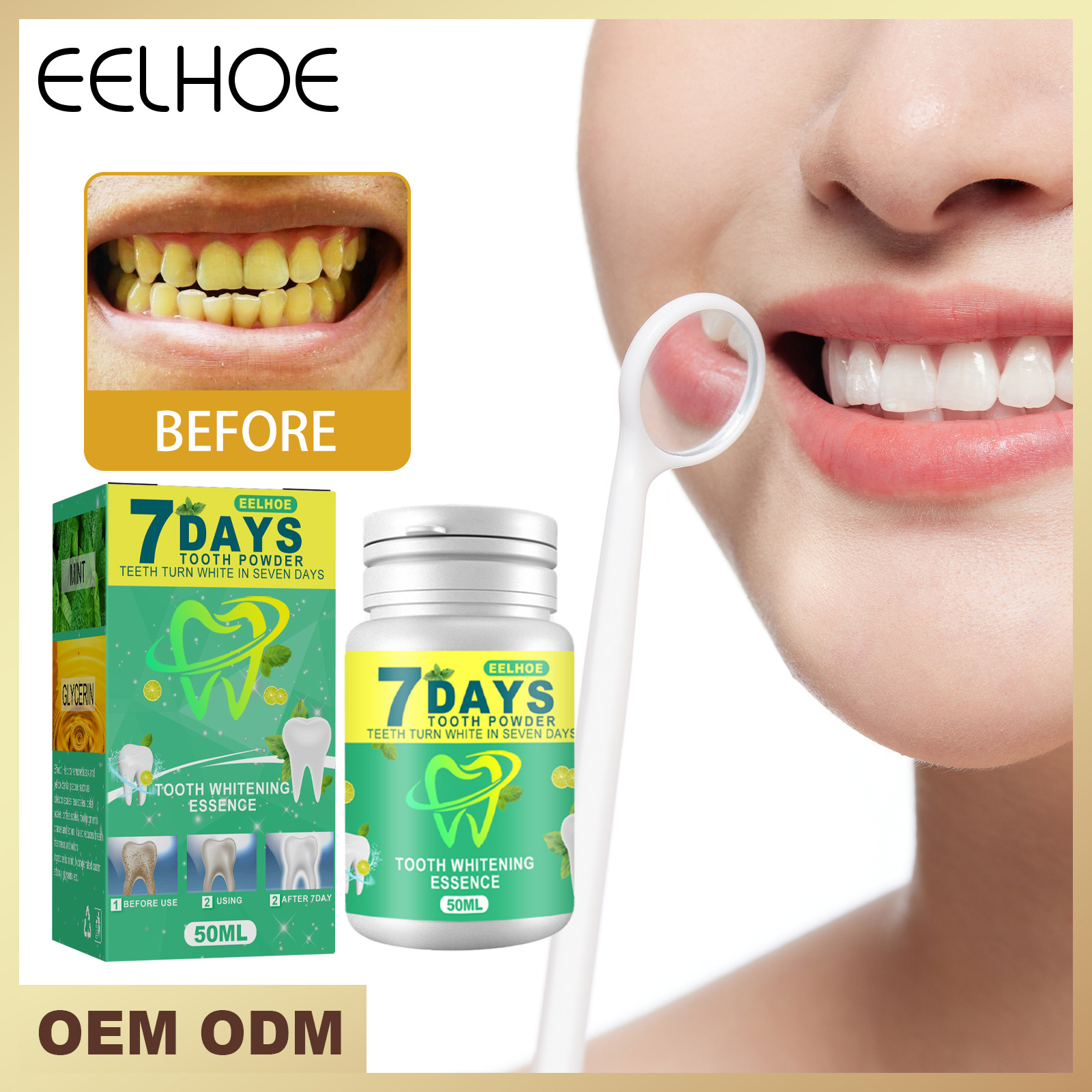 EELHOE牙齿洁白粉 清洁牙齿口腔护理去口气清洁牙渍清新口气牙粉