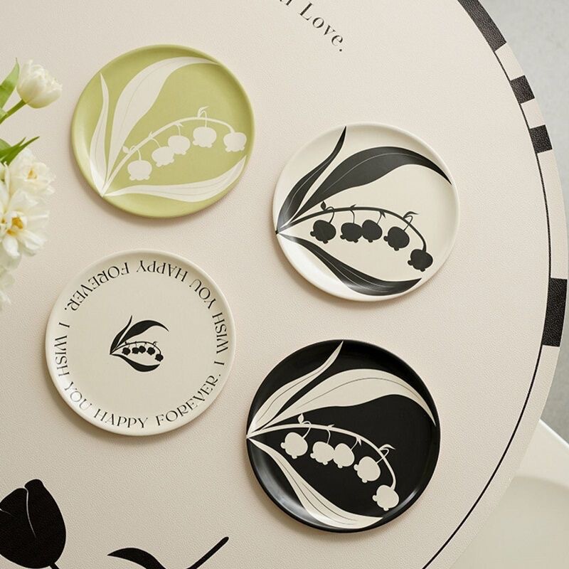 Ins style bamboo fiber plate Lily plate breakfast plate fruit plate popular design simple plate wholesale Ins style bamboo fiber plate Lily plate breakfast plate fruit plate popular design simple plate wholesale