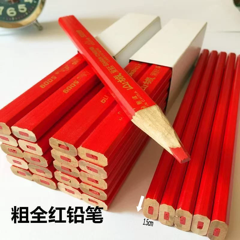山城 666 Woodworking Pencil Score Pencil Flat Pencil Construction Pencil Woodworking Tools Hot Selling