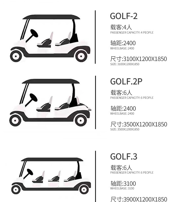 Golf Cart Off-Road Electric Four-Wheel Sightseeing Car Scenic Area Golf Course Airport Shuttle Electric Golf