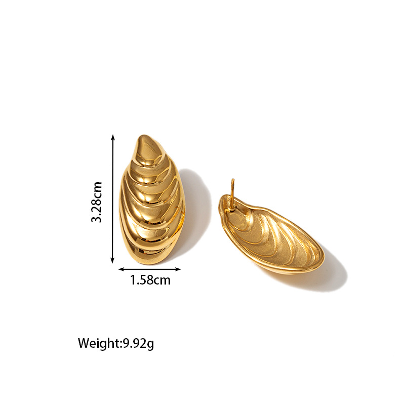 Casual, Daily, Shopping Occasion 1 Pair Retro Classic Style Geometric Letter Plating 304 Stainless Steel 18K Gold Plated Ear Studs