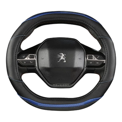 Decoration Supplies, Steering wheel cover - double-d-type-b-black-blue-34cm