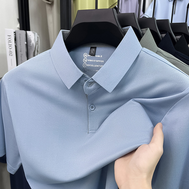 The Smooth and Textured Polo Shirt Is Suitable for Both Work and Casual Occasions, and Its High-Quality Texture Enhances the Elite Look The Smooth and Textured Polo Shirt Is Suitable for Both Work and Casual Occasions, and Its High-Quality Texture Enhances the Elite Look