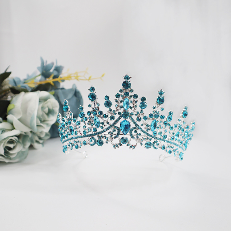 Coronas populares europeas y americanas, corona de princesa, corona de boda con diamantes de imitación, corona de cristal para novia, diadema para el cabello.