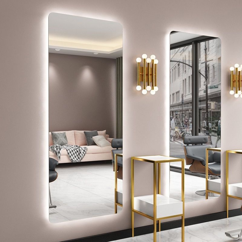 Barbería espejo de pared lujo ligero LED con lámpara de belleza espejo de luz de peluquería espejo