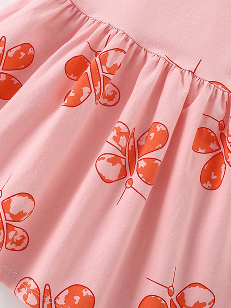 Malwee transfronterizo niñas de mangas cortas vestido de princesa de verano nuevo vestido de cuello redondo de niños europeos y medianos vestido de estilo occidental