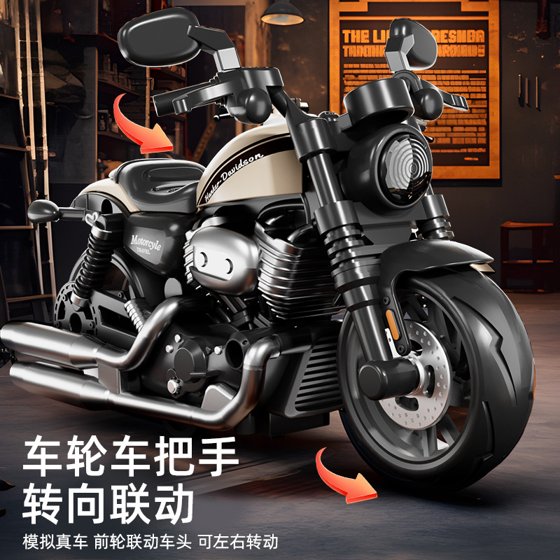 Modelo de coche de aleación Zhengxinyuan 1:14 Harley Ducati Latte motocicleta de juguete con modelo de fuerza de retorno al por mayor