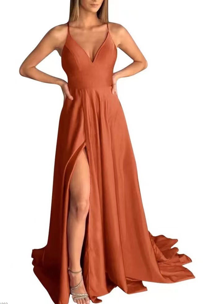 Amazon europeo y americano simple luz azul cielo Cruz espalda vestido de noche formal las mujeres