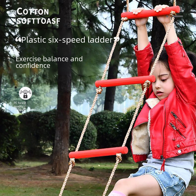 Baby Six-speed Plastic Children's Climbing Stair Indoor Swing Outdoor Home Use Toy Plastic Wooden Soft Ladder Climbing Exercise