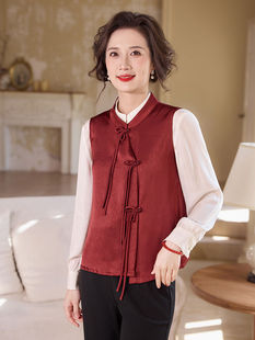 Qianbai Yilian 2025 New Loose Versatile Top for Women, Retro Chinese Style, Summer Button-Up New Chinese-Style Vest