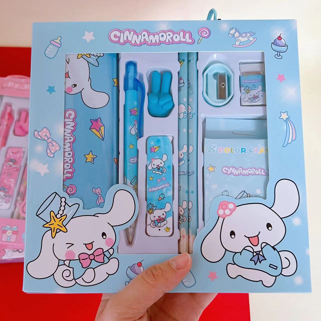 Sanrio-caja de regalo de papelería, conjunto de papelería transfronterizo, lápiz Kuromi, papelería de aprendizaje para niños, regalo de recompensa, venta al por mayor