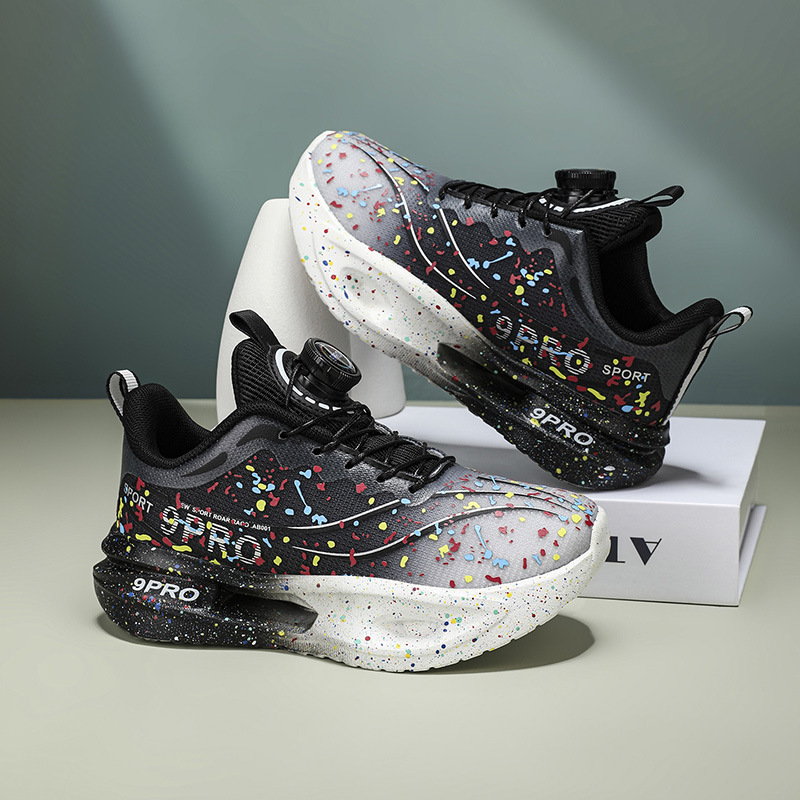 Fábrica de suministro de primavera y otoño zapatos de corrida de malla giratorios zapatos de niños respirables al aire libre zapatos de niños antideslizantes