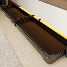 踢脚抽屉鞋柜下方底部抽拉托盘鞋架入户玄关柜内悬空伸缩反弹滑轨