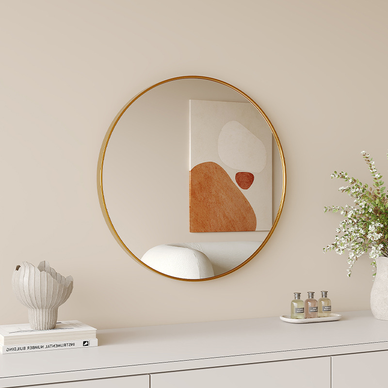 Baño sin perforación Espejo de baño Espejo de pared en forma de puerta Hotel B & B Inodoro en la pared Espejo de tocador de maquillaje