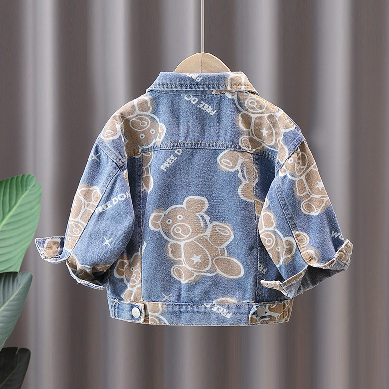 Chaqueta Vaquera para Niños 1078, Ropa Exterior de Primavera y Otoño 2025, Nuevo Estilo, Prendas Superiores Modernas y Elegantes para Niños