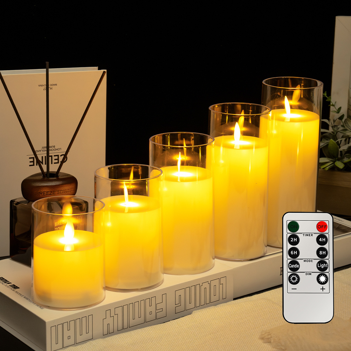 Lámpara de Vela Electrónica de Acrílico Sin Humo con Control Remoto para Propuesta de Matrimonio y Fiestas