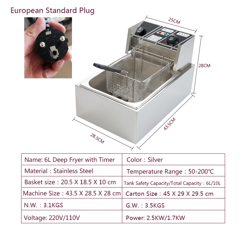 6L with Timer(220V European Standard Plug)