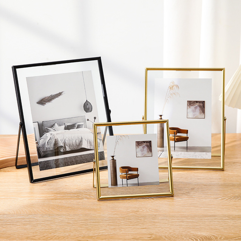 Cross-border metal glass photo frame polo photo table 6 inch 78 inch calligraphy frame dried flower desktop decoration Cross-border metal glass photo frame polo photo table 6 inch 78 inch calligraphy frame dried flower desktop decoration