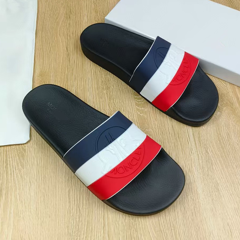 Red Striped Printed Men's Slippers from m Brand, Cambodia, Phnom Penh, Vietnam, Singapore, Printed Letter Beach Sandals