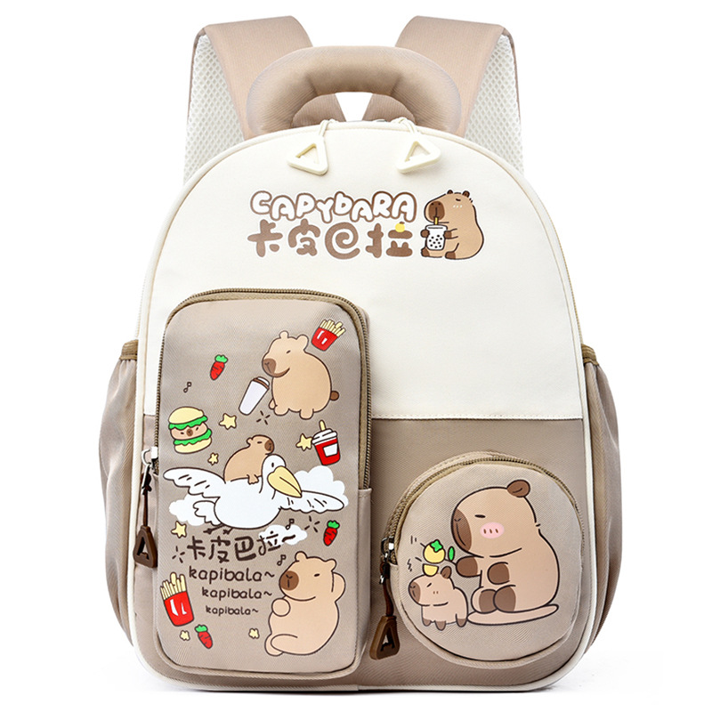 Mochila infantil Capibara caricatura niños mochila de jardín de infantes transpirable niñas mochila preescolar