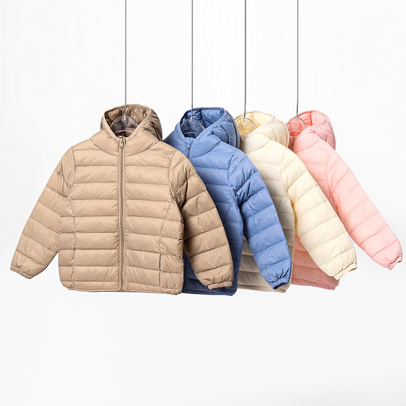 Chaqueta de plumón para niños, ropa de invierno para niños, chaqueta de algodón con relleno de plumón de pato blanco grueso, nuevo abrigo de plumón de invierno elegante para bebés 2025