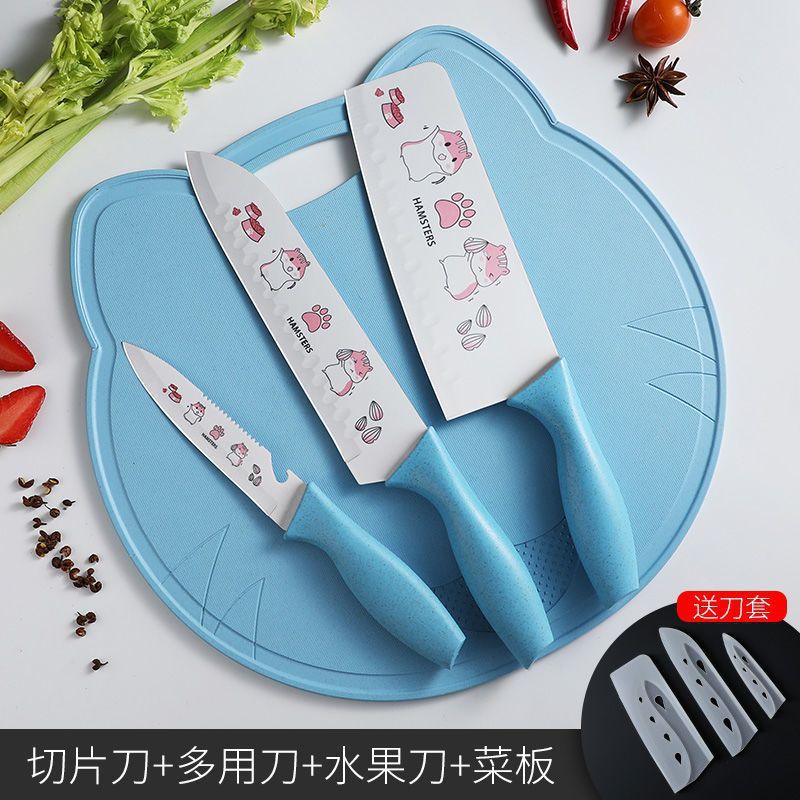 Cuchillo de cocina de doble cara cuchillo de corte de platos para bebés herramientas de alimentos auxiliares de cocina cuchillo de frutas dormitorio lindo cuchillo de impresión image 10
